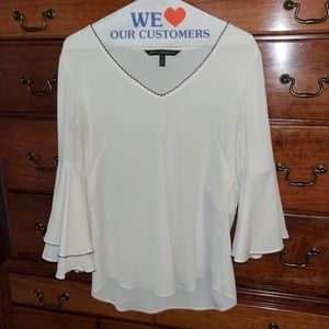White House Black Market white 3/4 sleeve blouse